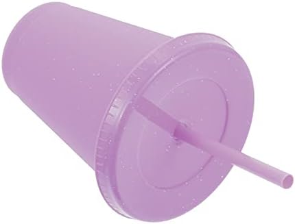 המוטון ילדים כוס פלסטיק ילדים כוסות עם קשיות ומכסים ילדים שייק כוס נהדר עבור קרח לשתות חם משקאות סגול