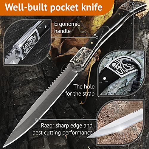 צרור של 2 פריטים-אולר לגברים-סכינים מתקפלים-סכינים מתקפלים-סכיני להב חדים-סכין מתקפלת למחצה-סכיני להב חדים