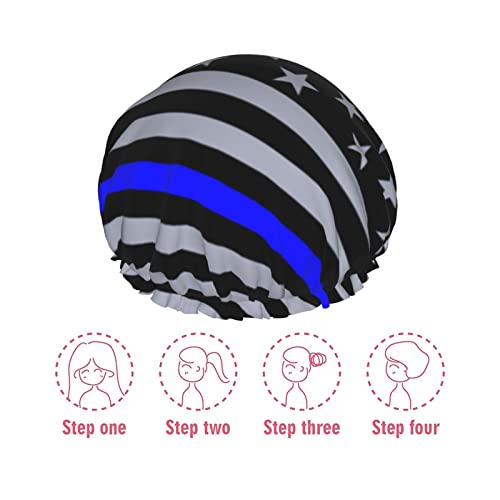 נשים לשימוש חוזר כובע שיער שולי דגל קו כחול דגל שכבות כפולות אמריקאיות