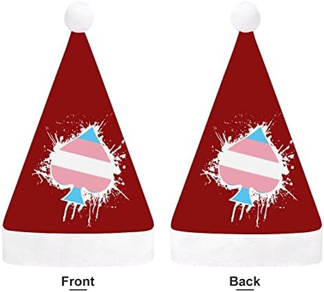 טרנסג ' נדר דגל עלה אס פוקר חג המולד כובעי בתפזורת מבוגרים כובעי חג המולד כובע לחגים חג המולד ספקי צד