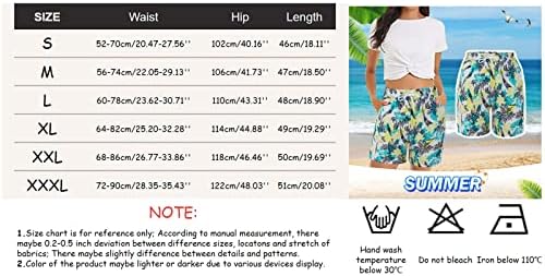 מכנסיים קצרים מזדמנים לנשים קיץ מכנסי חוף נוחים המותניים אלסטיים הדפס פרחוני ללא מכנסיים קצרים לנשים