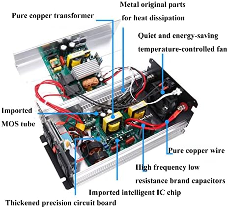 1200 וו מהפך גל סינוס טהור 12V/24V/48V DC ל- 110/220V AC CAR CAR CAUR CONVERTER CONVERTER MULTINGER PROTING