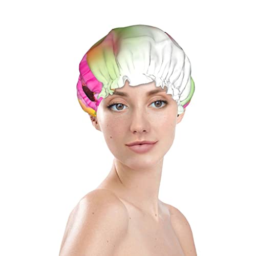 כובע מקלחת מודפס של פרפר אביב מכסה מכסה שיער כובע שיער אטום למים כובעי רצועה אלסטיים כובע מקלחת