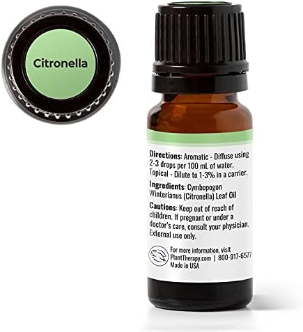 טיפול צמחי שמן אתרי Citronella 10 מל טהור, לא מדולל, כיתה טיפולית