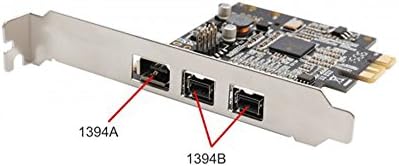 Syba פרופיל נמוך PCI-express Firewire כרטיס עם שני יציאות 1394b ויציאה 1394A אחת, ערכת שבבים Ti,