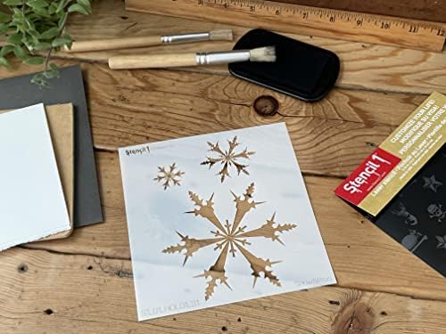 סטנסיל של Snowflake Snowflake - סטנסיליות אטרקטיביות ועמידות לשימוש חוזר לציור - צור מלאכת שבלונות ועיצוב של