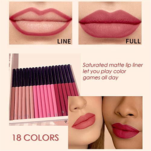 18 צבע עמיד למים שפתון תוחם שפתיים לאורך זמן ליפלינר עיפרון עט צבע סנסציוני עיצוב תוחם שפתיים