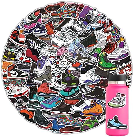 מדבקות נעלי ספורט כדורסל, 100 חתיכות מדבקות נעלי ספורט מגניבות מדבקות אטומות למים לאופני סקייטבורד