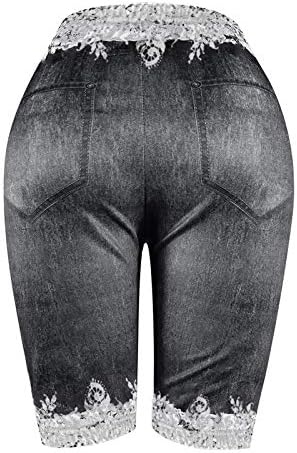 דחיסת מכנסיים קצרים לנשים חמאת לטוס הדפסת ז 'אן מכנסיים קצרים ג' ינג 'ים גודל ג' ינס פו נשים בתוספת רווה מכנסיים