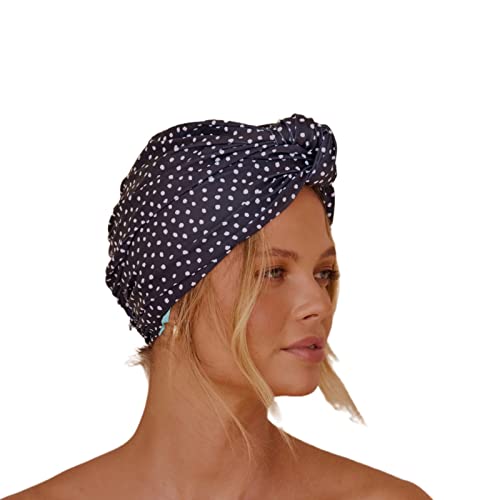 לובל אופנתי דליה יוקרה מקלחת כובע טורבן סגנון לשימוש חוזר עם בטנה עמיד למים ומהיר יבש בד-אחד