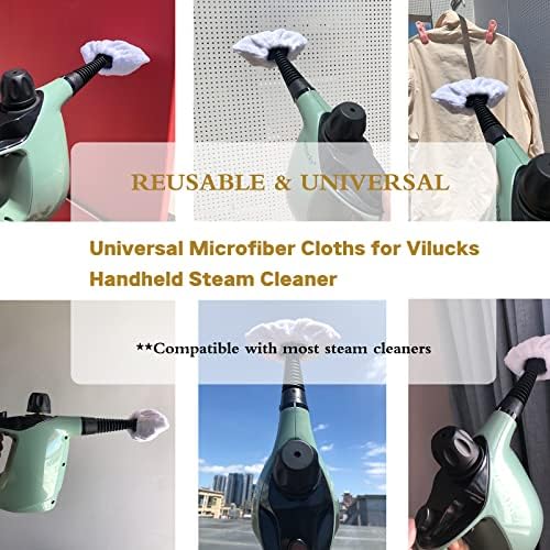 Vilucks לשימוש חוזר של מטליות מיקרו -סיבר אוניברסאליות למנקה קיטור כף יד - רפידות החלפת קיטור תואמות