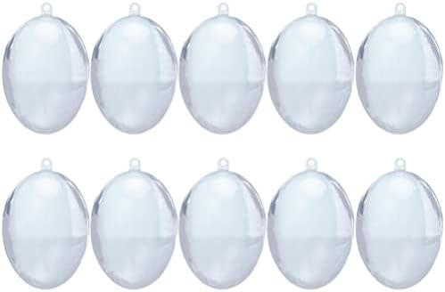 אברופאן 10 יחידות קישוט כדורים מופיעים בצורת ביצה תלייה כדורי ביצה קופסאות ממתקים בולב כדור פלסטיק קליל מתנה פסחא