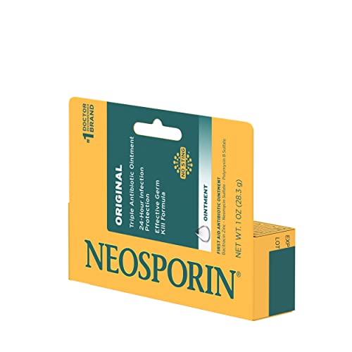 ניאוספורין משחה אנטיביוטיקה עזרה ראשונה מקורית עם אבץ bacitracin להגנה על זיהום, טיפול בטיפול בפצעים ומראה מראה