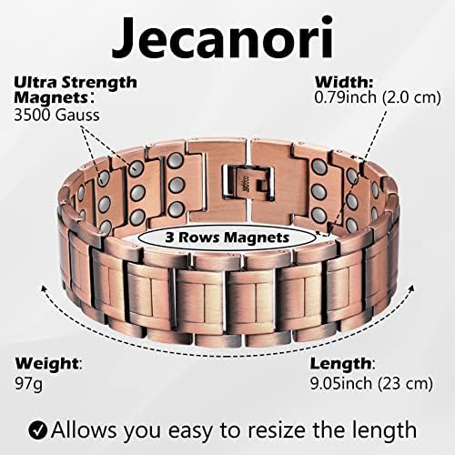 JECANORI 3X לימפה גמילה טבעת צמיד מגנט