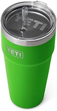 יטי רמבלר כוס קש 26 עוז, מבודד ואקום, נירוסטה עם מכסה קש, ירוק חופה