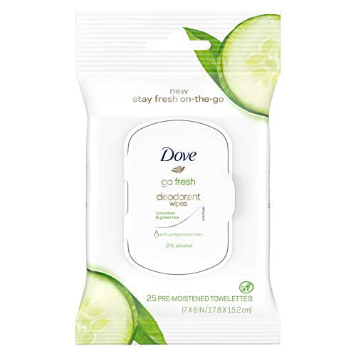 Dove Go Go Go Trand Deodorant מגבונים מלפפון ותה ירוק, 75 ספירה, חבילה של 3