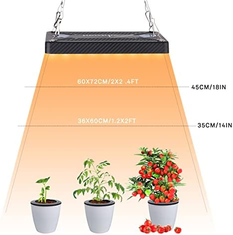 OHTOAD 2PCS צמח צומח אור לצמחים מקורה, צמח LED בספקטרום מלא צמח אור, 200 וולט אור תליה - שתי שיטות