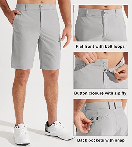 מכנסי גולף לגברים של ליבין 7 10 עבודת שמלת מכנסיים קצרים מזדמן שטוח קדמי היברידי מכנסיים קצרים קל משקל מהיר