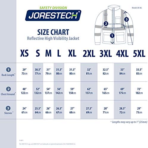Jorestech ראות גבוהה בטיחות רפלקטיבית ז'קט מפציץ עמיד למים X בגב ANSI/ISEA