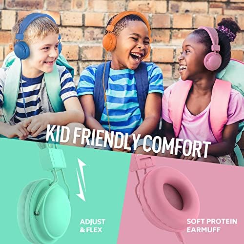 אוזניות Ailihen ילדים בתפזורת 10 חבילה לתלמידי K-12 בבית הספר, אוזניות קוויות בכיתה עם מיקרופון ו -85dB