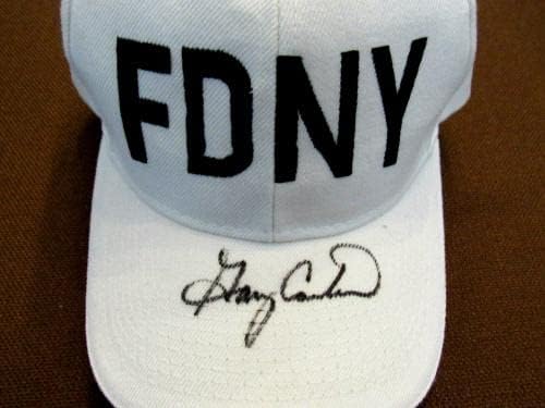 גארי קרטר 1986 WSC New York Mets Expos HOF חתום Auto FDNY כובע כובע JSA Beauty - כובעי חתימה
