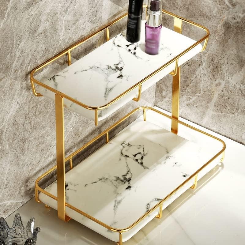 IRDFWH מדף אמבטיה מתלה לאחסון מדפי עמדת מדפים קוסמטיקה מחזיקת שכבה מרובה שכבה מארגן אמבטיה תיבת ברזל
