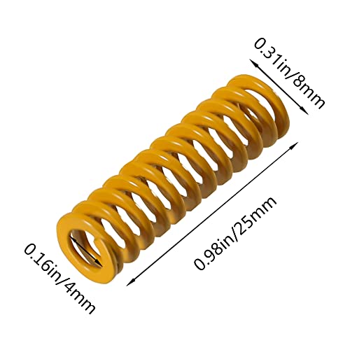 קפיצי מיטת מדפסת 3D של אוקין, 8 ממ OD 25 ממ דחיסה עובש דחיסה קפיצי קפיצי קפיץ לעומס אור לקריאליות אנדר 3, אנדר