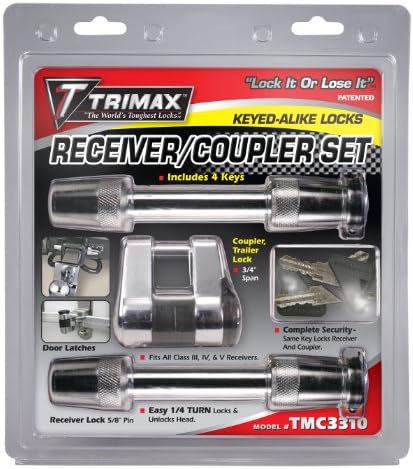 Trimax 2- T3's - 5/8 אינץ 'רושם ו- TMC10 מנעול מצמד טווח, עם מפתחות שטוחים TMC3310, אריזת צדפות