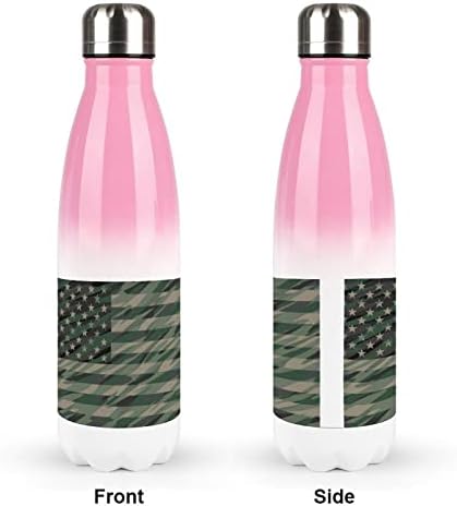 ג'ונגל פטריוטי ירוק CAMO ארהב דגל 17oz בקבוק מים ספורט בקבוק נירוסטה ואקום מבודד צורת קולה לבקבוק