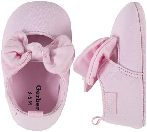 בנות תינוקות של גרבר יילוד בנות בלט נעל עריסה נעל ורוד קשת 3-6 חודשים