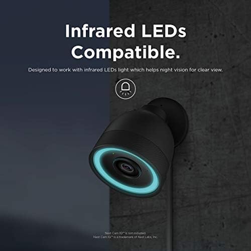 Elago Google Nest Cam IQ מכסה מצלמת אבטחה חיצונית - LED אינפרא אדום גלוי, חורים למיקרופון/רמקול, הסוואה, התקנה