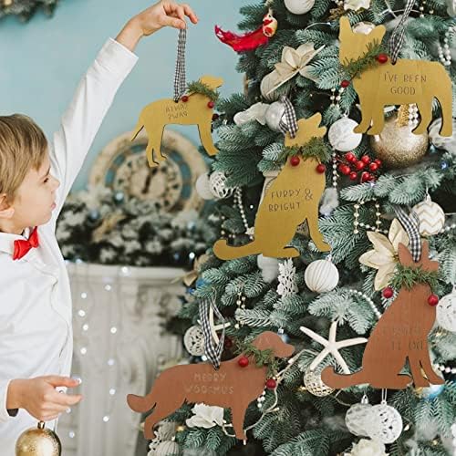 חרוזי קריסטל אקריליים כלב חג מולד עץ עם גרלנד פרי אדום עץ חג המולד תליון לחג המולד מלאכת שיבה