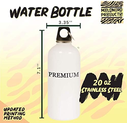 מוצרי Molandra Reviler - 20oz hashtag בקבוק מים לבן נירוסטה עם קרבינר, לבן