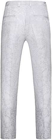 מכנסי שמלת פרחים של גברים ג'קארד מכנסי חליפת טוקסידו רזים