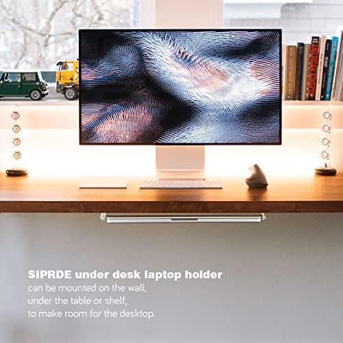 מחזיק מחשב נייד קיר SIPRDE - זמין גם כהר מחשב נייד מתחת לשולחן העבודה, אקריליק ברור, עם דבק ובורג, עבור