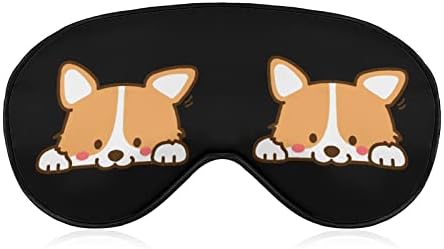 כלב קורגי חמוד מצחיק מסיכת עיניים שינה כיסוי עיניים מכוסות עיניים עם רצועה מתכווננת לצלליות לנשים