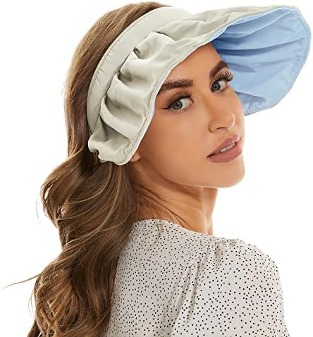 מגני שמש לנשים הגנת UV רחבה שוליים כובעי חוף קיץ אריזים