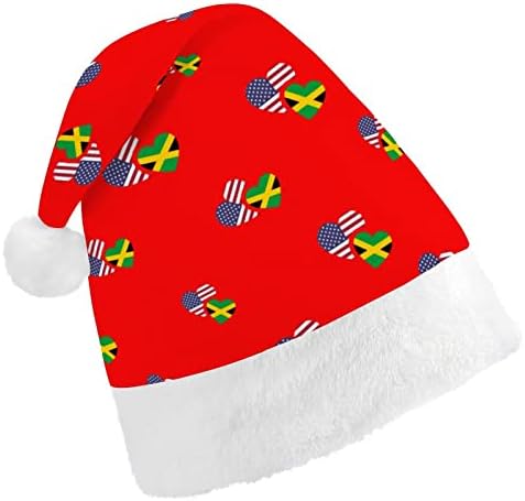 ג ' מייקה ארהב דגל מצחיק חג המולד כובע סנטה קלאוס כובעי קצר קטיפה עם לבן חפתים עבור חג המולד חג מסיבת אספקת קישוט