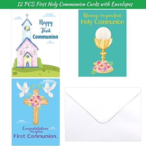12 יחידות עם מעטפות בתוך הודעה עבור סקרמנט נוצרי דתי טבילת 5 * 7 אינץ תינוק מקלחת אישור