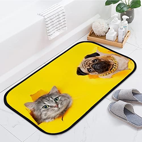 שטיח דלת אמבטיה רך וואנטסו שטיח חתול חמוד כלב פרוץ פפר צהוב ללא החלקה מחצלות כניסה של חדר אמבטיה