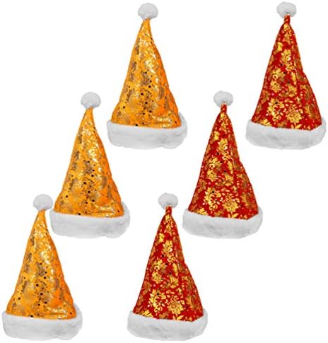 סוימיס חג המולד דקור מולד קישוטי 6 יחידות קטיפה סנטה כובע חג המולד סנטה כובע סנטה קלאוס כובע למסיבת