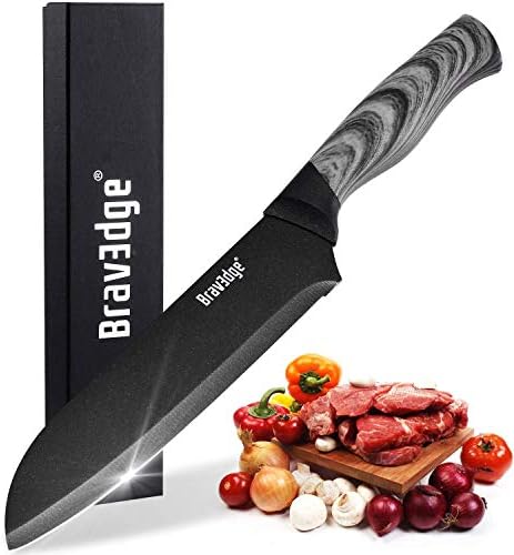 סכין מטבח סכין שף סכין סנטוקו סכין בישול רב תכליתי עם 7 &מגבר; 8 חד נירוסטה צבע מתכתי להב פוע