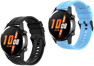 Huabao 22 ממ רצועת שעון תואמת ל- Huawei Watch GT3 46 ממ/GT2 46 ממ/GT2 Pro/GT 2E, פס החלפת רצועת ספורט סיליקון מתכוונן