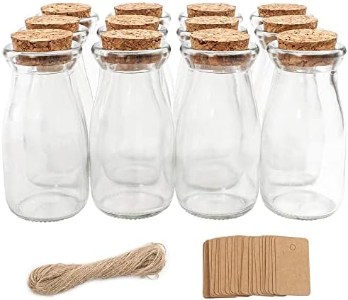 קוקומי 12 יחידות 3.4 עוז צנצנות לטובת זכוכית קטנות, 100 מ ל בקבוקי זכוכית קטנים עם מכסי פקק, צנצנות מיני בקבוקי