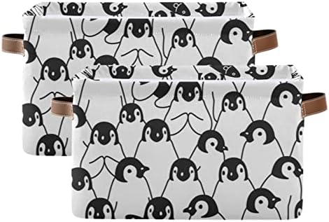 פינגווין גדול אחסון סל משתלת פחי מתקפל בגדי כביסת עם ידיות לבית סלון חדר שינה ארון צעצועי שמיכות ארגון