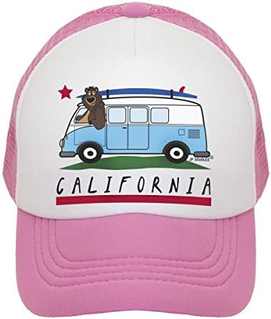JP Doodles California נושאת כובע דגל כובע משאיות ילדים. כובע גב אחורי בייסבול מתאים לתינוק, פעוט