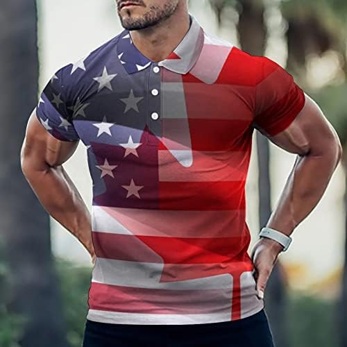 אמריקאי וקנדה דגל גברים של מהיר יבש פולו חולצות הפתילה גולף קצר שרוול חולצות