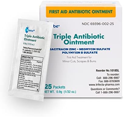 משחה אנטיביוטיקה משולשת גלובוס 0.9 גרם מנות בודדות, משחה עזרה ראשונה לשריטות קלות, פצעים ומונעת