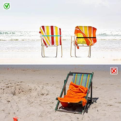 KINBOM 12 PCS להקות מגבות חוף, אביזרי מגבות חוף גומי אלסטי חוף, אלטרנטיבה חדשה לקטעי כיסא חוף,