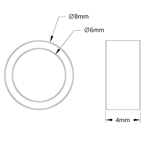 Ftvogue aluminum סגסוגת מרווח אטם עגול סט מרווח סט מתאים לקוטר חיצוני 8 ממ אטמי אינסטלציה ואטמות מבנה